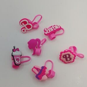 Barbie Pink Stanley Silicone Straw Covers Cup Tumbler Accessories NEW 6 PCS